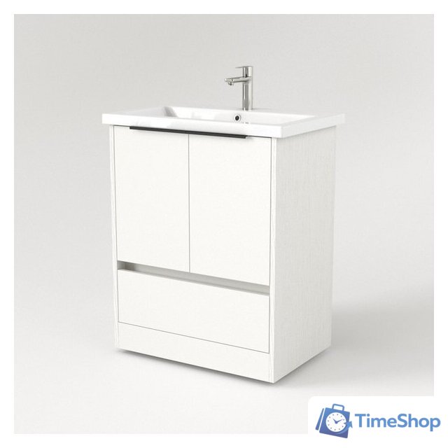  Дабер Тумба под умывальник 017 Cersanit Como 70 Т17.7С.0.5Ч (белый древесный/ручка черная) - Изображение №2 — Интернет-магазин Time-Shop