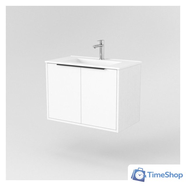  Дабер Тумба под умывальник 018 WeltWasser Deilbach 7517-70 Т18.7W.0.5Ч (белый древесный/ручка черная) - Изображение №2 — Интернет-магазин Time-Shop