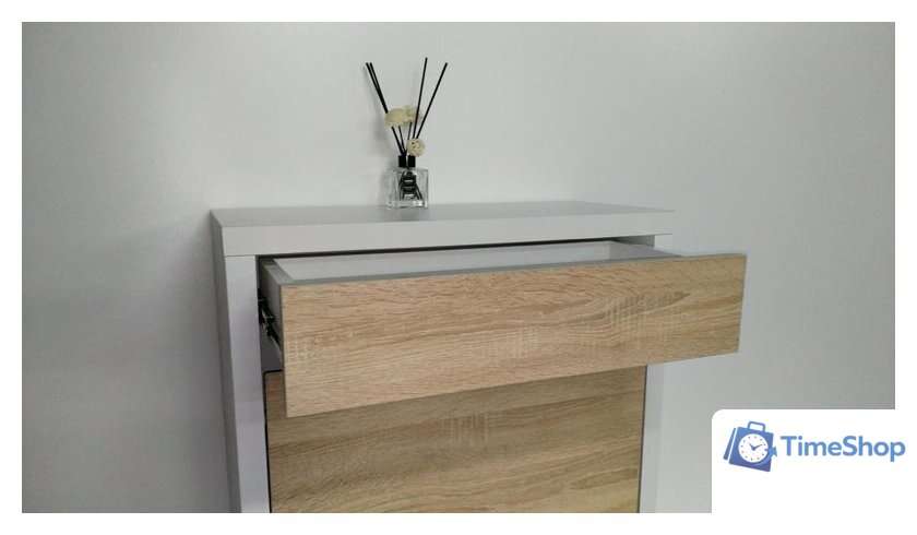 Тумба для обуви Анрат Элана 2.70ш белый+дуб сонома - Изображение №3 — Интернет-магазин Time-Shop