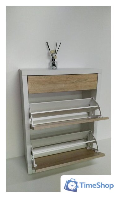 Тумба для обуви Анрат Элана 2.70ш белый+дуб сонома - Изображение №2 — Интернет-магазин Time-Shop