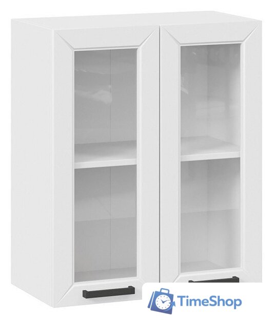 Шкаф навесной Трия Лорас 1В6С (белый/холст белый) - Изображение №1 — Интернет-магазин Time-Shop