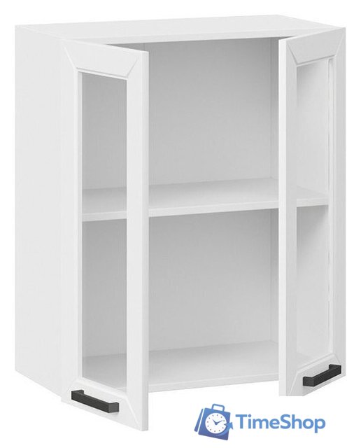 Шкаф навесной Трия Лорас 1В6С (белый/холст белый) - Изображение №2 — Интернет-магазин Time-Shop