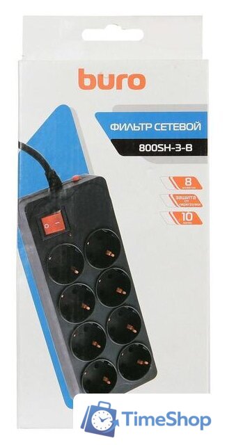 Сетевой фильтр Buro 800SH-3-B - Изображение №4 — Интернет-магазин Time-Shop