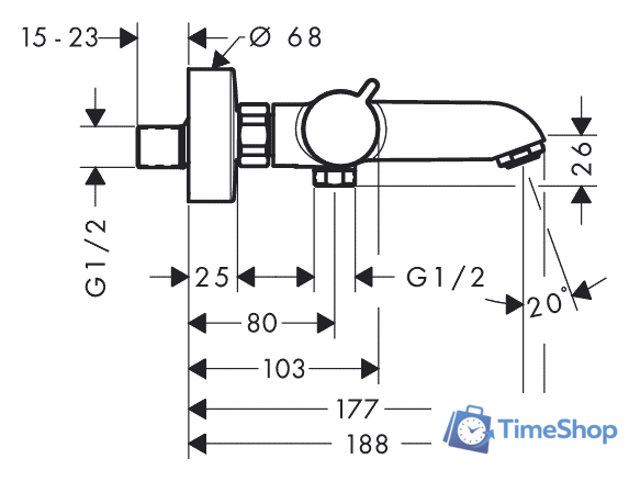 Смеситель Hansgrohe Ecostat 13114000 (хром) - Изображение №3 — Интернет-магазин Time-Shop