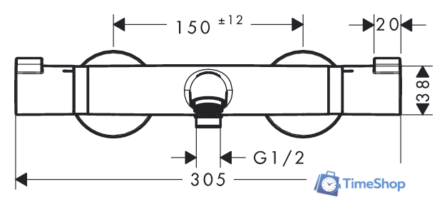 Смеситель Hansgrohe Ecostat 13114000 (хром) - Изображение №2 — Интернет-магазин Time-Shop