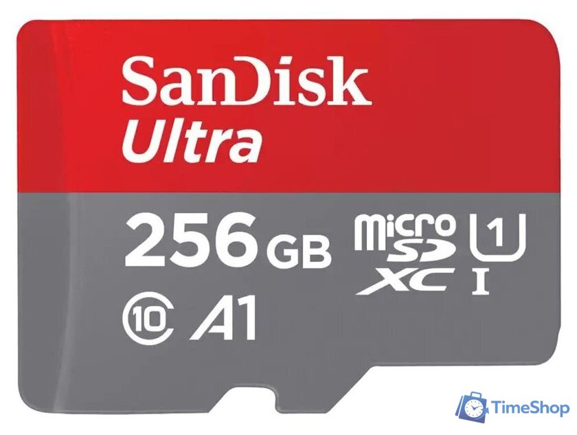 Карта памяти SanDisk Ultra microSDXC SDSQUAC-256G-GN6MA 256GB (с адаптером) - Изображение №1 — Интернет-магазин Time-Shop
