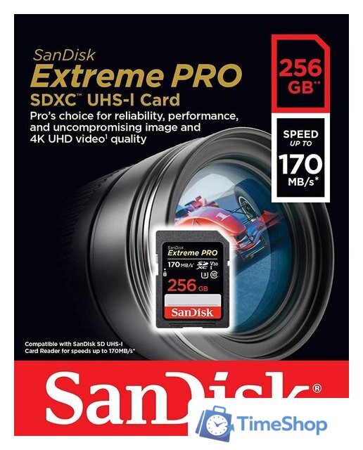 Карта памяти SanDisk Extreme PRO SDXC SDSDXXY-256G-GN4IN 256GB - Изображение №4 — Интернет-магазин Time-Shop