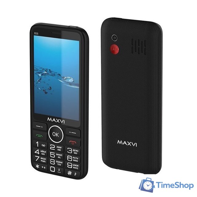 Кнопочный телефон Maxvi B35 (черный) - Изображение №2 — Интернет-магазин Time-Shop