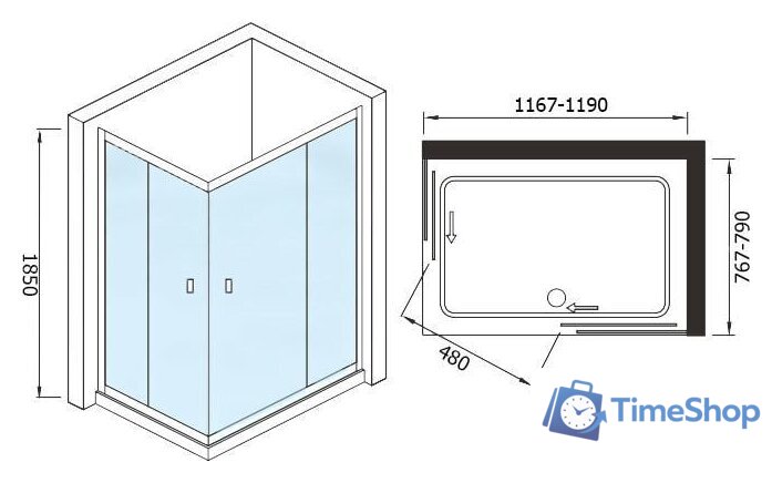 Душевой уголок WeltWasser WW200 200QS22-12080 - Изображение №6 — Интернет-магазин Time-Shop