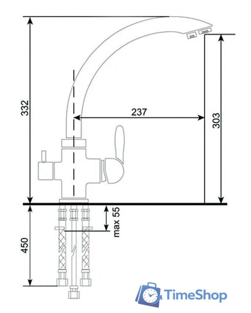 Смеситель Ekko E4399 - Изображение №2 — Интернет-магазин Time-Shop