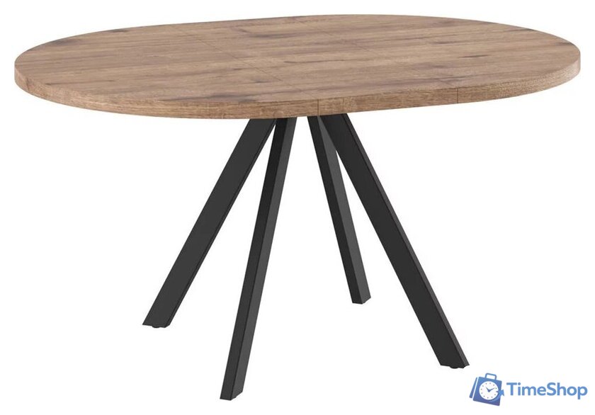 Кухонный стол Мамадома Rondo M-100 раздвижной 100-135 (дуб веллингтон/черный) - Изображение №2 — Интернет-магазин Time-Shop