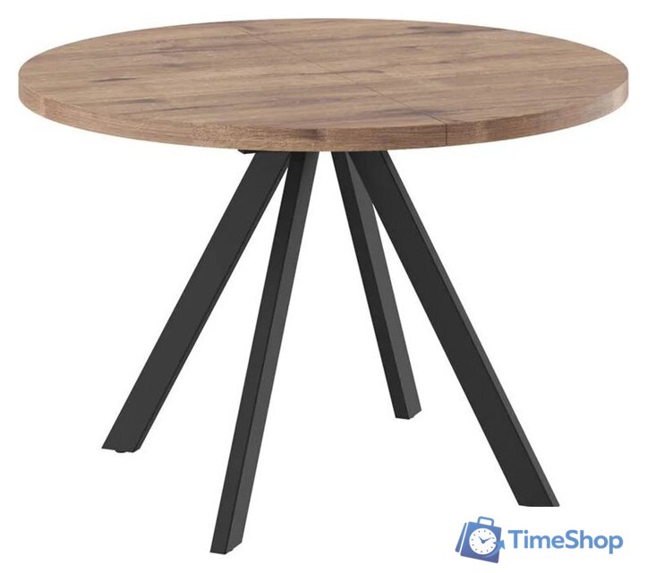 Кухонный стол Мамадома Rondo M-100 раздвижной 100-135 (дуб веллингтон/черный) - Изображение №1 — Интернет-магазин Time-Shop