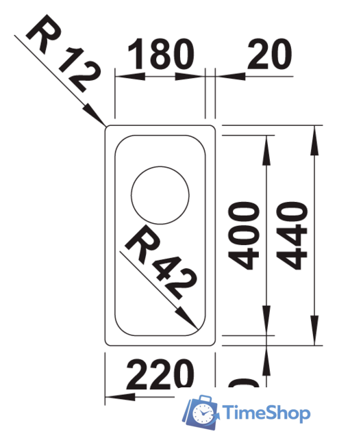 Кухонная мойка Blanco Solis 180-IF 526114 (полированная) - Изображение №2 — Интернет-магазин Time-Shop