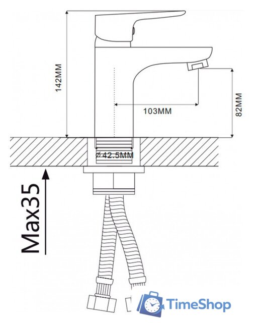 Смеситель Ekko E10105 - Изображение №2 — Интернет-магазин Time-Shop