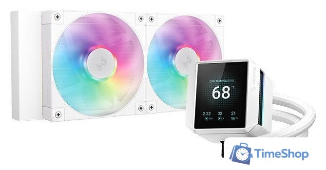 Система жидкостного охлаждения для процессора DeepCool Mystique 240 WH ARGB R-LX240-WHDSNMCP-G-1 - Изображение №1 — Интернет-магазин Time-Shop