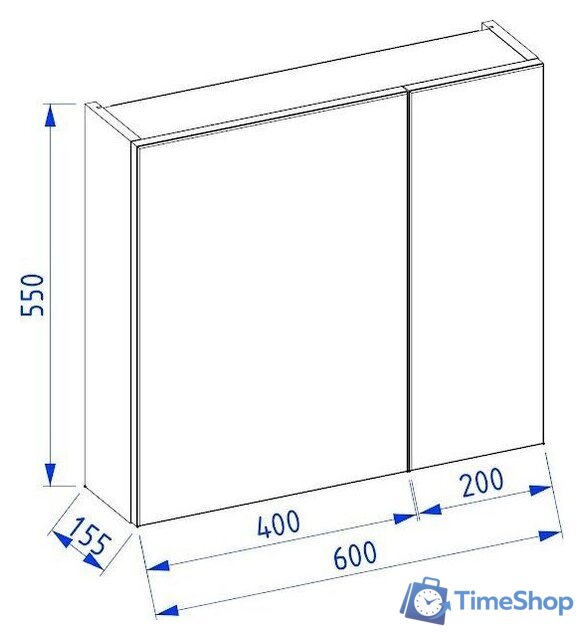  Lauter Шкаф с зеркалом Mia 60 (белый глянец) - Изображение №4 — Интернет-магазин Time-Shop
