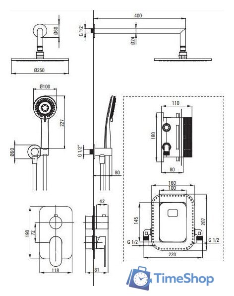 Душевая система  Deante Alpinia BXYZZGAM - Изображение №7 — Интернет-магазин Time-Shop