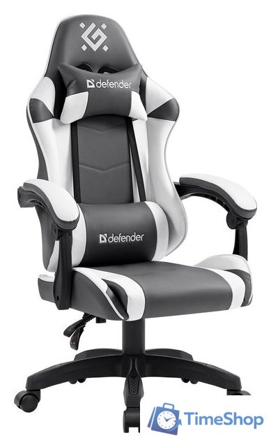 Игровое (геймерское) кресло Defender Fortune 64026 (серый/белый) - Изображение №1 — Интернет-магазин Time-Shop