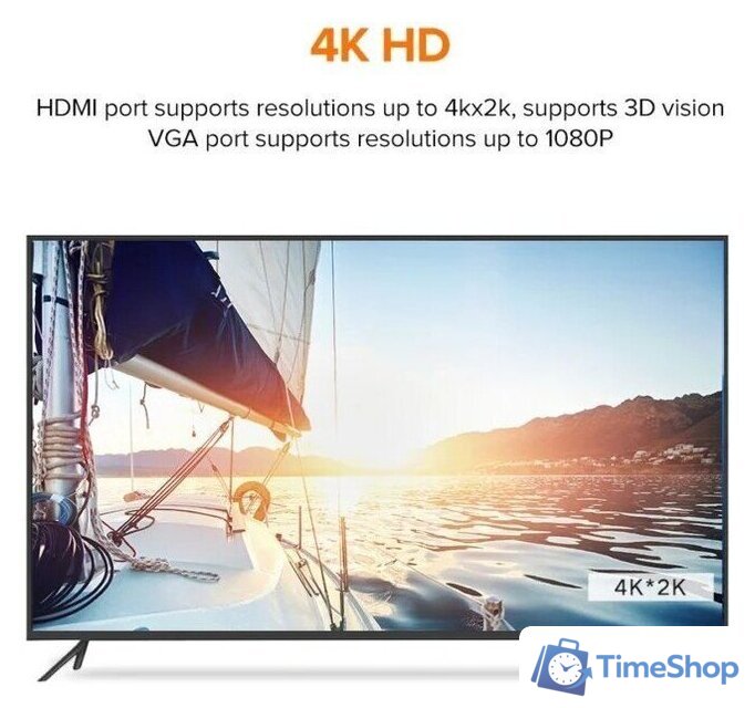 Конвертер Ugreen MM123 30843 USB Type-C - HDMI/VGA - Изображение №8 — Интернет-магазин Time-Shop