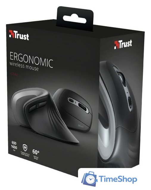 Вертикальная мышь Trust Verro Ergonomic Wireless Mouse - Изображение №18 — Интернет-магазин Time-Shop