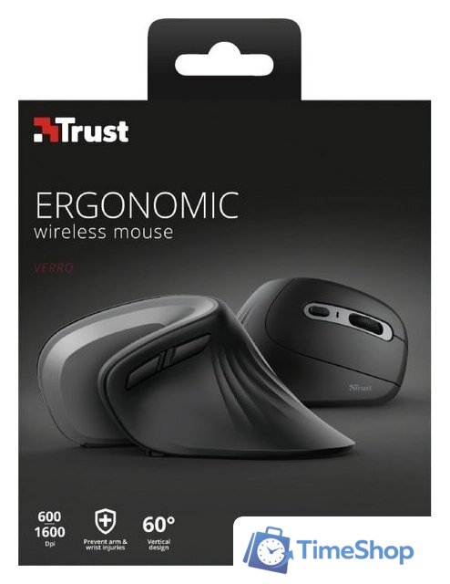 Вертикальная мышь Trust Verro Ergonomic Wireless Mouse - Изображение №17 — Интернет-магазин Time-Shop