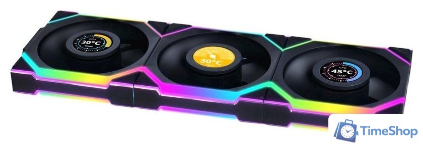 Комплект вентиляторов для корпуса с контроллером Lian Li Uni Fan SL 120 Wireless LCD Reverse G99.12RSLLCD1W3B.R0 - Изображение №1 — Интернет-магазин Time-Shop