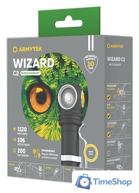 Фонарь Armytek Wizard C2 Magnet USB (теплый) - Изображение №6 — Интернет-магазин Time-Shop