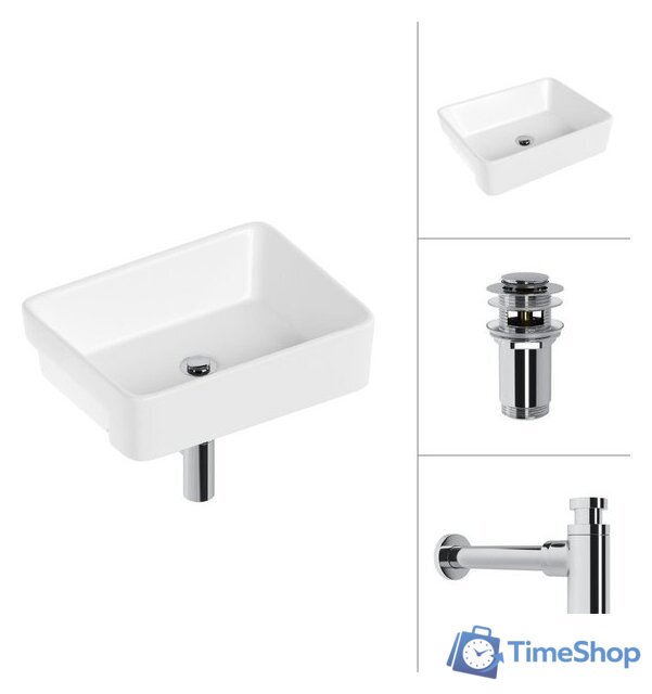 Умывальник Lauter 21675 + клапан 21190CH + сифон 21635CH (хром) - Изображение №1 — Интернет-магазин Time-Shop