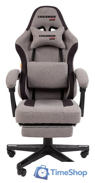 Игровое (геймерское) кресло CHAIRMAN CH27 (ткань, серый/черный) - Изображение №2 — Интернет-магазин Time-Shop