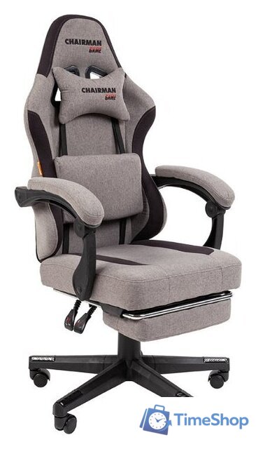 Игровое (геймерское) кресло CHAIRMAN CH27 (ткань, серый/черный) - Изображение №1 — Интернет-магазин Time-Shop