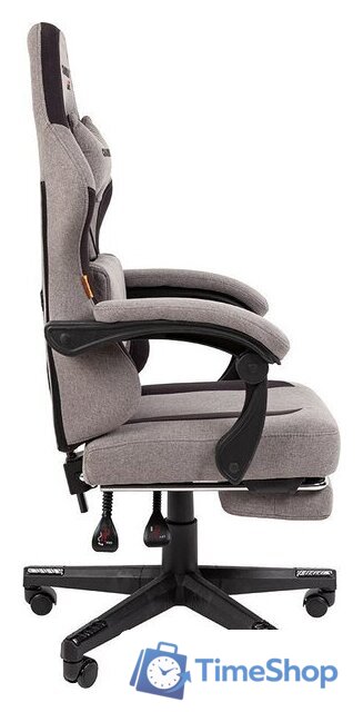 Игровое (геймерское) кресло CHAIRMAN CH27 (ткань, серый/черный) - Изображение №3 — Интернет-магазин Time-Shop