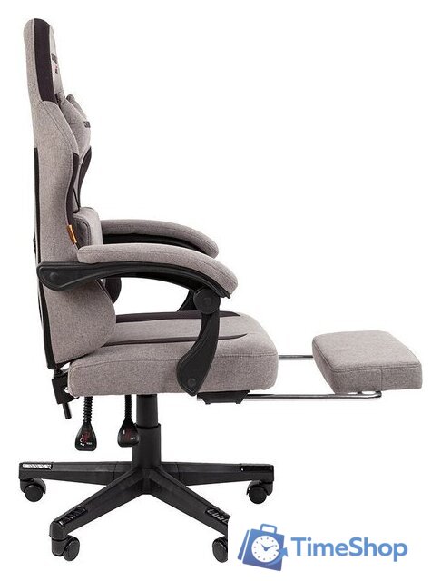 Игровое (геймерское) кресло CHAIRMAN CH27 (ткань, серый/черный) - Изображение №5 — Интернет-магазин Time-Shop