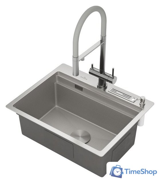 Кухонная мойка Roxen Stage 560250-60-S текстурный сатин (с держателем для ножей и аксессуарами) - Изображение №3 — Интернет-магазин Time-Shop
