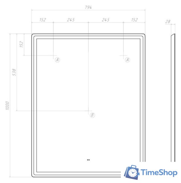  Vigo Зеркало Roberta Comfort 800 - Изображение №10 — Интернет-магазин Time-Shop