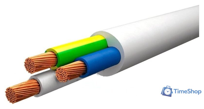 Провод силовой Автопровод ПВС-Т 2x1.5+1x1.5 3x1.5 (50 м, белый) - Изображение №1 — Интернет-магазин Time-Shop