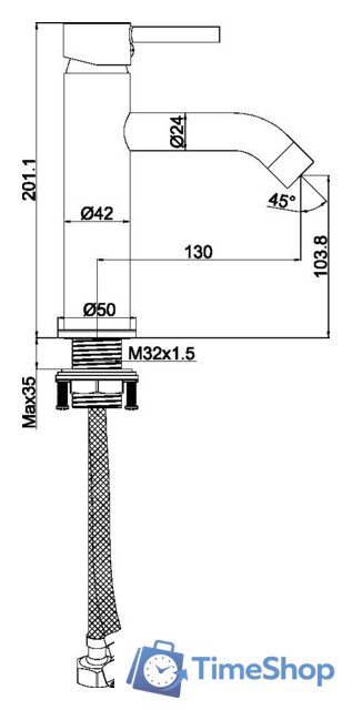 Смеситель Maxonor Pure Life PL1087 - Изображение №2 — Интернет-магазин Time-Shop