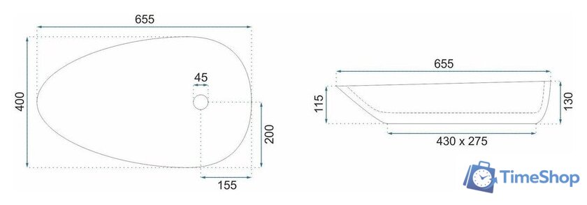 Умывальник Rea Greta 65 Bianco Shiny REA-U6501 - Изображение №8 — Интернет-магазин Time-Shop