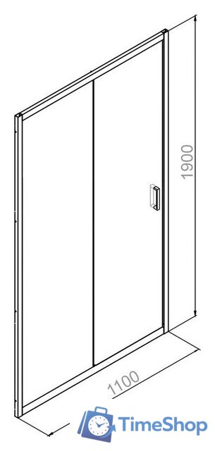 Душевая дверь Domani-Spa DoorCube 110x190 DS04DCb110L0T00.Gt-Black - Изображение №10 — Интернет-магазин Time-Shop