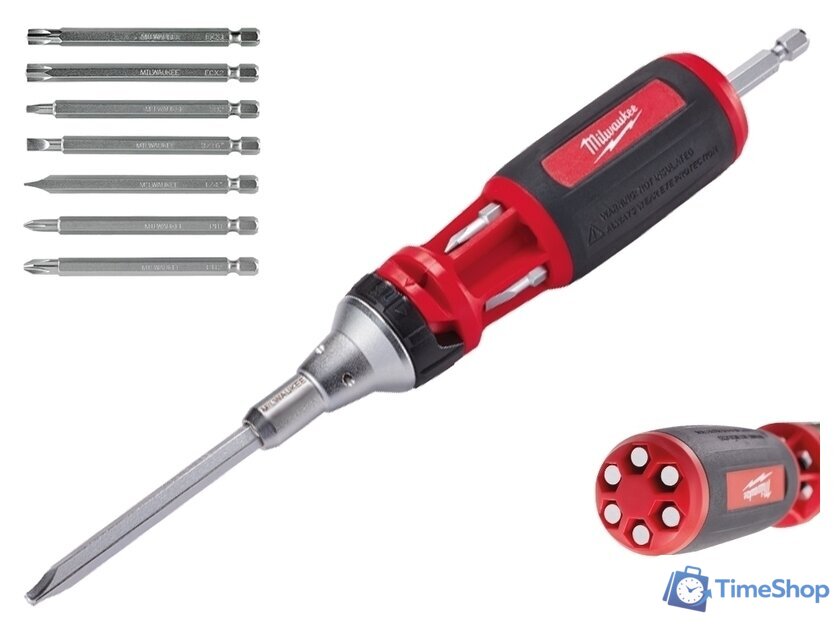Набор отвертка с битами Milwaukee 4932471598 (9 предметов) - Изображение №1 — Интернет-магазин Time-Shop