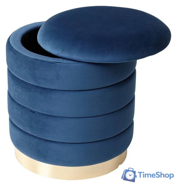 Пуфик M-City Фред 461MC04441 (велюр синий/золото) - Изображение №2 — Интернет-магазин Time-Shop