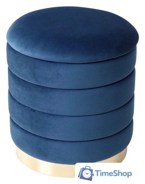 Пуфик M-City Фред 461MC04441 (велюр синий/золото) - Изображение №1 — Интернет-магазин Time-Shop