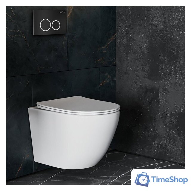 Унитаз подвесной Roxen Antares One Rimless 6 в 1 StounFix Dual Fresh 506406 (кнопка: черный матовый) - Изображение №10 — Интернет-магазин Time-Shop