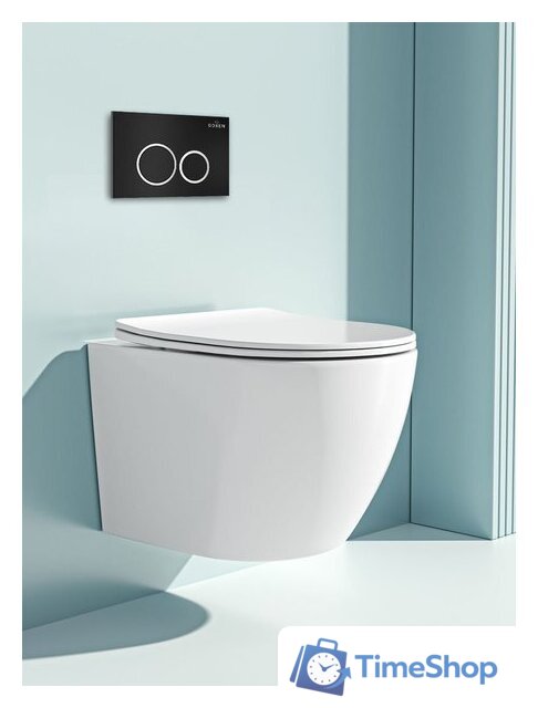 Унитаз подвесной Roxen Antares One Rimless 6 в 1 StounFix Dual Fresh 506406 (кнопка: черный матовый) - Изображение №7 — Интернет-магазин Time-Shop