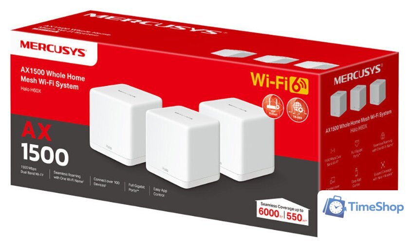 Wi-Fi система Mercusys Halo H60X (3 шт) - Изображение №10 — Интернет-магазин Time-Shop