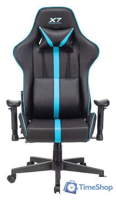 Игровое (геймерское) кресло A4Tech X7 GG-1200 (черный/бирюзовый) - Изображение №2 — Интернет-магазин Time-Shop
