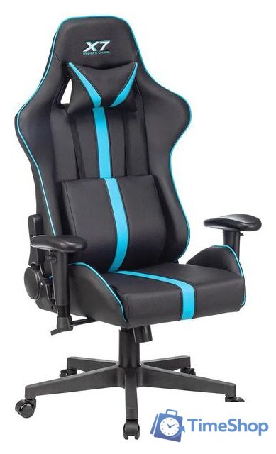 Игровое (геймерское) кресло A4Tech X7 GG-1200 (черный/бирюзовый) - Изображение №1 — Интернет-магазин Time-Shop