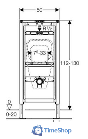 Инсталляция для писсуара Geberit DuoFix 111.686.00.1 - Изображение №3 — Интернет-магазин Time-Shop