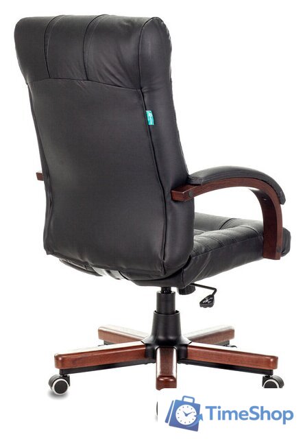 Офисное кресло Бюрократ KB-10WALNUT/B/LEATH (черный) - Изображение №5 — Интернет-магазин Time-Shop