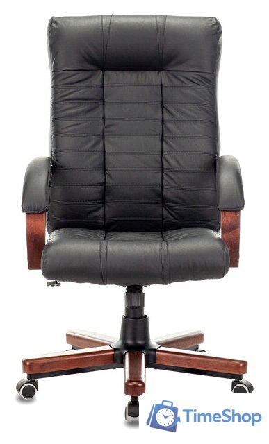 Офисное кресло Бюрократ KB-10WALNUT/B/LEATH (черный) - Изображение №3 — Интернет-магазин Time-Shop