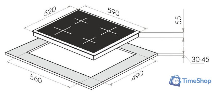 Варочная панель MAUNFELD EVCE.594-BK - Изображение №7 — Интернет-магазин Time-Shop